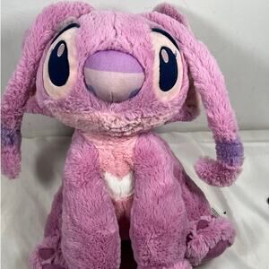 Disney Official Lilo & Stitch Angel Fuzzy Pink Soft Plush Alien Toy 15"